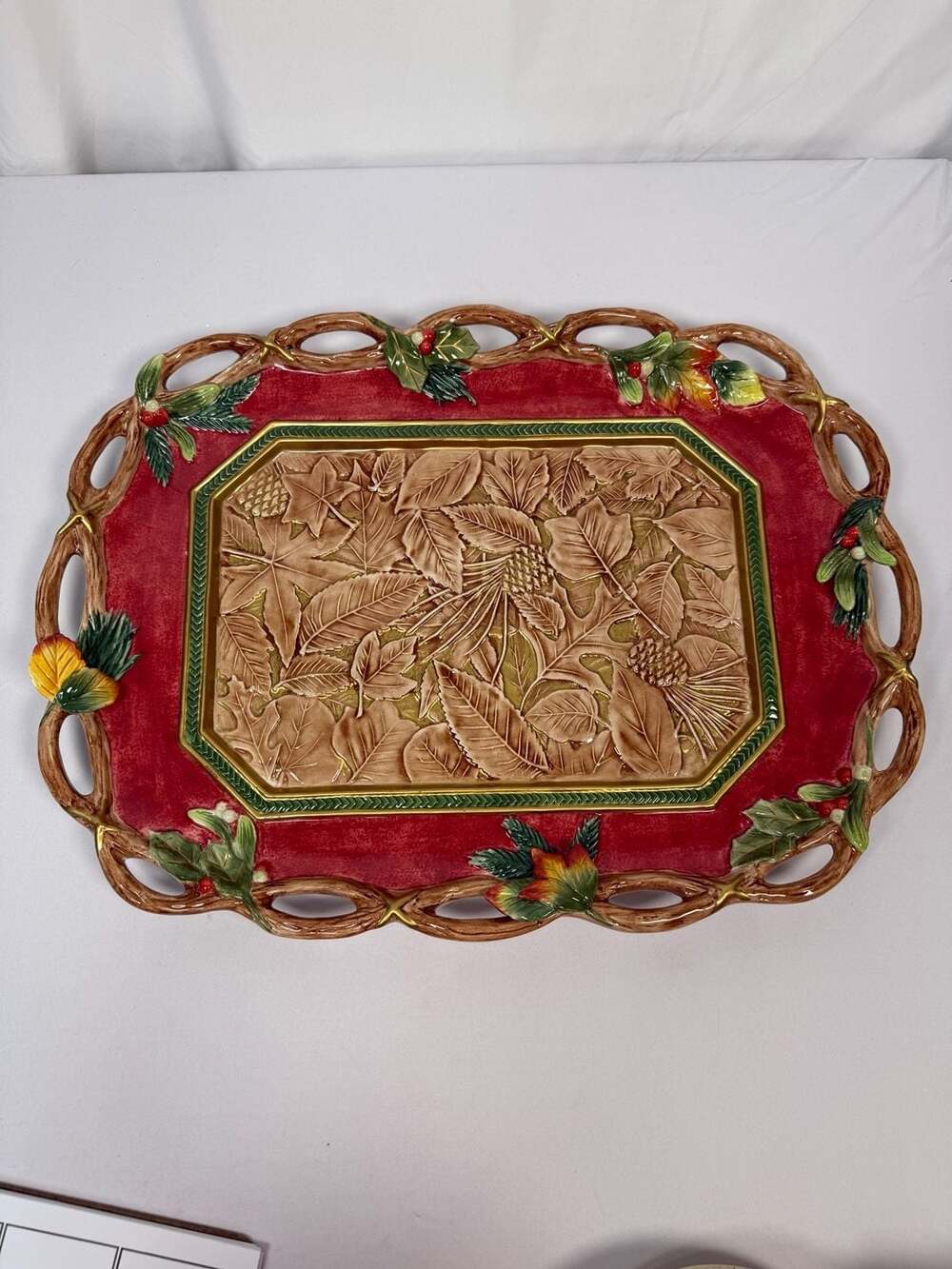 Fitz and Floyd Classics Christmas Lodge Serving Platter Tray